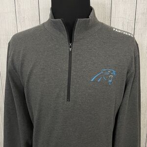 47' Forward Men's XXL Gray Carolina Panthers Cotton Blend Quarter Zip Sweater